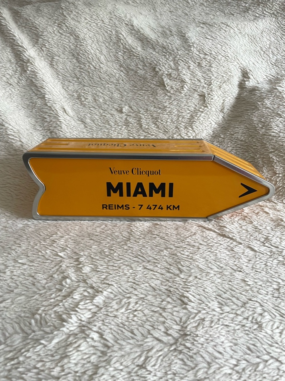 Veuve Clicquot Miami Arrow Sign - Yellow